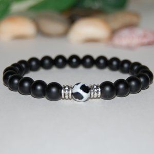 Onyx Bracelet,Black Onyx Stone Bracelet,Good Luck Bracelet,Onyx 8mm Beads